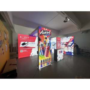 20 * 10FT/6*3ม. SEG กล่องไฟพกพาสองด้านระบบที่ทันสมัยพร้อมวัสดุความตึงเครียดขาตั้งนิทรรศการสองด้าน - Product Image 6