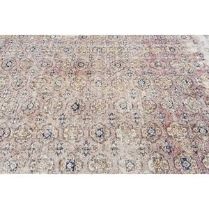 Alfombra vintage de 5.8x9.4 pies, alfombra turca grande, alfombra de lana con motivos de plantas y árboles azules - Product Image 4