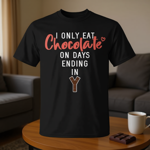 Je ne mange que du chocolat les jours qui se terminent par un Y - T-shirt No Chocoholic - Produit promotionnel - Product Image 3