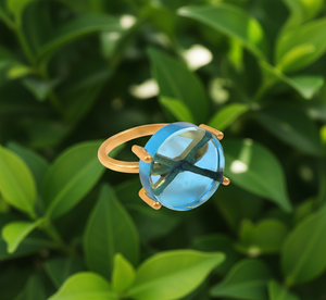 แหวนเงินแท้ 925 ชุบทอง ประดับด้วยหินไฮโดรคัลเลอร์ สไตล์โบโฮคลาสสิก สำหรับผู้หญิง ของขวัญวันเกิดหรือวันครบรอบที่สมบูรณ์แบบ - Product Image 3