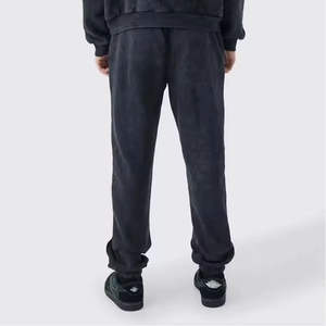 Chándal con capucha para hombre gris oscuro de gran tamaño lavado con ácido al por mayor - Product Image 5