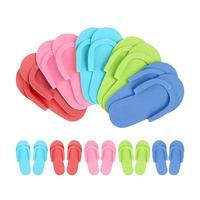 Sandales de pédicure jetables pliables antidérapantes en mousse, tongs pliables multicolores pour salon de manucure, commande en gros