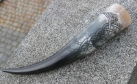 Haute qualité de corne à boire Viking authentique et de cornes polies de vache à bière logo personnalisé fête de l'Inde 100% corne naturelle