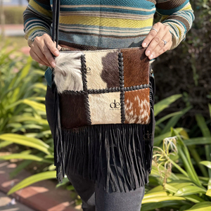 Sac de créateur cheveux sur peau fourrure frange cuir de vachette sac à bandoulière patchs sac à main bandoulière mode gitane frange sacs élégants - Product Image 1