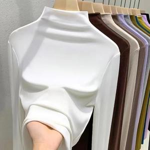 Couche de base en polaire respirante en coton, couleur unie, col roulé, manches longues, automne-hiver - Product Image 5