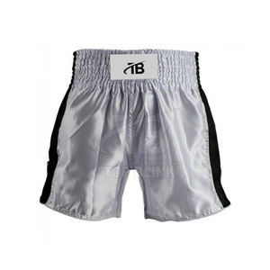 Personnalisé 100% Polyester Muay Thai Shorts Couleur Unie Sportif Formation Porter Vente Chaude Muay Thai Shorts - Product Image 2