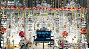 Decoración de escenario de boda Voguish con marcos de puerta, escenario de fiesta de recepción de boda moderno, escenario de Ceremonia de anillo de boda más hermoso - Product Image 2