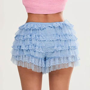 Pantalones cortos de mujer de calidad superior con diseño de servicio OEM, cantidad a granel, precio bajo, pantalones cortos con volantes para mujer - Product Image 6