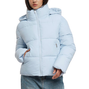 High Quality Slim Custom Women's Winter Bubble Puffer <b>Jacket</b> Casual Streetwear Hooded Thick Coat With Shiny Fabric New Condition - Product Image 1
