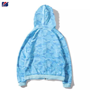 Sudadera con capucha unisex con impresión de soplo de logotipo personalizado, Sudadera con capucha y cremallera de peso pesado de algodón y poliéster, sublimación con impresión de soplo de cara completa - Product Image 6