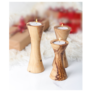 Bougeoir photophore en bois d'olivier pour les occasions de Noël - Product Image 5