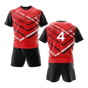 Kits de vêtements de sport personnalisés pour le rugby Maillots et shorts d'équipe OEM Ensembles de vêtements de sport respirants durables du fabricant en gros - Product Image 4