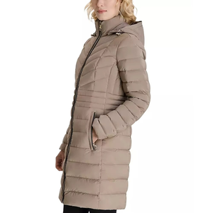 Chaqueta Varsity de Mezclilla de Invierno para Mujer, de Primera Calidad, con Capucha, Mangas Largas, Cremallera Completa, Resistente al Viento, Acolchada, Lisa - Product Image 4