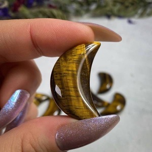 Hand Carved Tiger Eye <b>Crystal</b> <b>Moon</b> Sculpture Gemstone Home Decoration Feng Shui Pocket Stone Gift Healing Jewellery Decorative - Product Image 4