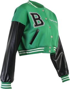 Personnalisable High Street Split Varsity Jacket Hommes Femmes Jeunesse Personnalisé Baseball Letterman Bomber Front Hiver Fourrure de Lapin - Product Image 3