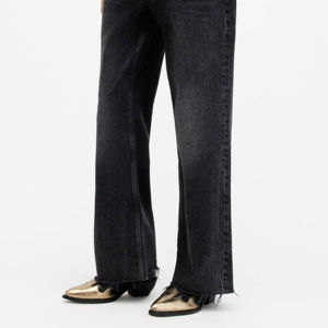 Vente en gros de haute qualité style décontracté dames jean ample droit jambe large femmes jean denim pantalon femmes taille haute jean - Product Image 3