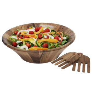 Woodard CHARLES ชุดชามสลัด3ชิ้นประกอบด้วยชามสลัดขนาดใหญ่พร้อมภาชนะไม้ที่เป็นมิตรต่อสิ่งแวดล้อม - Product Image 1