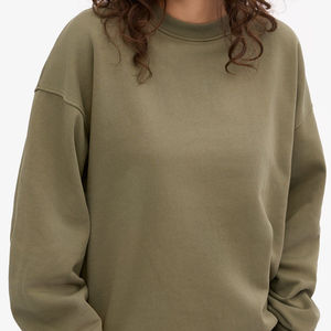 Gran oferta 360 Gsm algodón polar de talla grande cuello redondo en blanco mujer sudadera de alta calidad Puff impresión personalizada Sudadera con capucha y sudaderas - Product Image 5