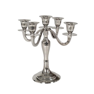 Ensemble de bougeoirs en métal argenté antique tendance pour dîner aux chandelles, vente chaude - Product Image 4