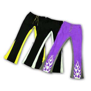 Pantalones de chándal rectos de algodón 100% con estilo apilado de pista antiestática de verano para mujer personalizados - Product Image 1