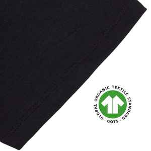 เสื้อยืดแขนแร็กแลนผ้าฝ้ายออร์แกนิกของผู้หญิง-สีดำเสื้อเจอร์ซีย์4.3ออนซ์แขนครอปแบบสบายๆนุ่มและระบายอากาศได้ดี - Product Image 6