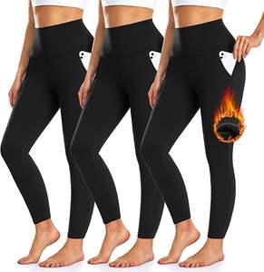Paquete de 3 Leggings Forrados de Polar para Mujer con Bolsillos - Pantalones de Yoga Cálidos para Invierno, Leggings Térmicos para Correr y Hacer Ejercicio - Product Image 4