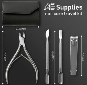 Factory Wholesale 4pcs Cuticle Trimmer Set - Nail Care Polish Cleaning, Essential Manicure, Pedicure Kit (Double <b>Edge</b> Kit) - Product Image 3