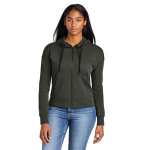 Sudadera con capucha informal de manga larga con cremallera para mujer, de alta calidad, 100% algodón - Product Image 1