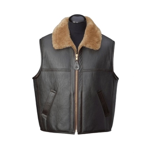 Gilet classique en cuir véritable de style cowboy offrant une qualité robuste et un port confortable - Product Image 1