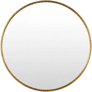 <b>Large</b> Brass <b>Circle</b> <b>Mirror</b> Dimpled Finish Minimalist Design Entryway Vanity Accent Decorative Round Gold <b>Mirror</b> - Product Image 5