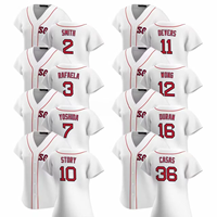 Maillots de baseball domicile Boston 2025 respirants grande taille pour adultes à manches courtes, personnalisables avec logos imprimés par transfert thermique