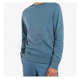 Sweat-shirt unisexe sportif décontracté à col rond, coupe ample, tricoté en polyester/coton, motif uni, respirant, saison printemps - Product Image 1