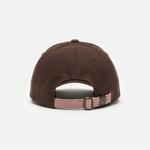 Casquette de baseball en tissu de coton marron avec visière rose, unisexe, décontractée, vente en gros, logo personnalisé, haute qualité, OEM ODM, faible MOQ, bicolore - Product Image 3