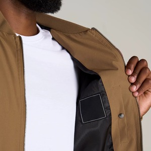 <b>Zip</b>-<b>up</b> Winter Bomber <b>Jacket</b> For Men Baseball Style Windproof Nylon Material Men's <b>Jackets</b> OEM Service Custom Logo Unisex - Product Image 2