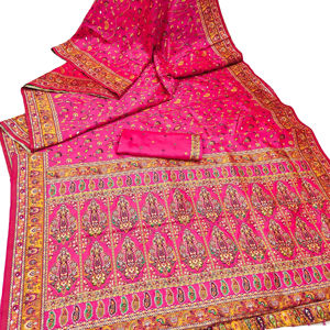 Saree DE TRABAJO estampado de seda suave pura de último diseñador de Fab Zone - Product Image 1