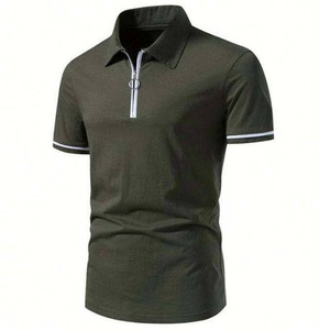 Premium Performance hommes pour polos coton grande taille séchage rapide respirant été fermeture éclair avant léger hommes polos - Product Image 2