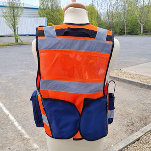 Chaleco DE SEGURIDAD reflectante de visibilidad Cremallera frontal Bolsillos multifuncionales Uso táctico Chaleco DE SEGURIDAD Logotipo de malla - Product Image 2