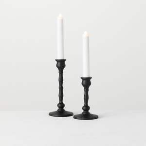 Distressed Finish Stacked Ball Candlesticks Set of 3 Abstract Holders - Product Image 3