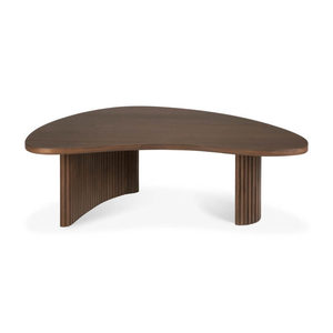 Table basse Boomerang en teck massif, mobilier de salon moderne de haute qualité, rangement, couleur personnalisée pour une utilisation en intérieur - Product Image 1