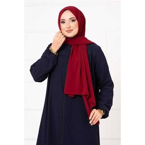 Navy Blue Shirred <b>Abaya</b> with Comfortable Fit Safety Clothing Product - Product Image 4