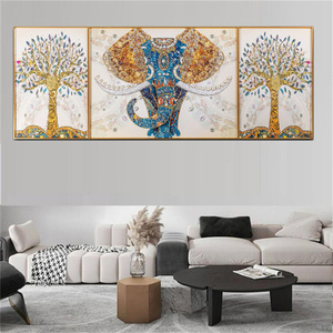 Set Personalizzato di 3 Pezzi Arte Murale Grande con Albero, Animale ed Elefante <span class=keywords><strong>in</strong></span> <span class=keywords><strong>Vetro</strong></span> Temperato, Cristallo e Porcellana - Product Image 4