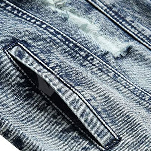 Veste en jean pour homme, vêtement de rue, Design personnalisé, à vendre - Product Image 6