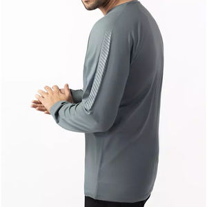 Camisetas básicas de manga larga de algodón 100% personalizadas para hombre, ropa de calle de invierno de punto de jersey informal en blanco con diseño bordado - Product Image 2