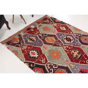 พรมตุรกี 4.6x9.3 ฟุต (139x284 ซม.) พรมเปอร์เซียสีแดงแบบวินเทจ - Product Image 1