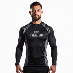 Protection contre les éruptions cutanées à manches courtes et complètes conçue sur mesure pour MMA kimono de jiu jitsu à usage professionnel personnalisé - Product Image 4