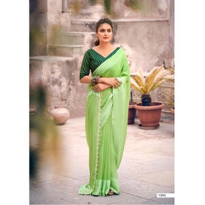 Alta demanda, las mujeres usan Sari de seda para ropa informal y de oficina disponible a precios al por mayor de La India - Product Image 1