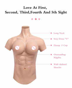 Formes mammaires réalistes avec costume de muscle macho <span class=keywords><strong>Seins</strong></span> Costume de muscle artificiel avec gros <span class=keywords><strong>seins</strong></span> Crossdressing Prop Drag Queen - Product Image 4