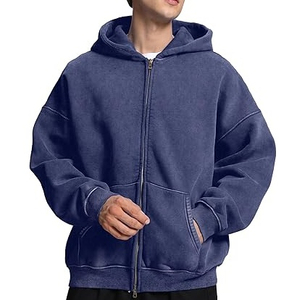 Sudaderas con capucha con estilo para hombre, venta al por mayor, sudaderas con capucha Vintage de lavado ácido para hombre, sudaderas con capucha transpirables con bolsillos de canguro lisos, servicio OEM - Product Image 5