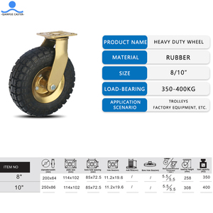 Roue pneumatique en caoutchouc à noyau en acier de 10 pouces avec couvercle anti-poussière, chariot de plage, pneu en mousse, roue pivotante robuste gonflable - Product Image 3