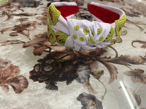 2023 Stylish Knotted Baseball Hairbands for Women Fabric <b>Beaded</b> <b>Headband</b> Accessory Trendy Plain Style for Hair - Product Image 4